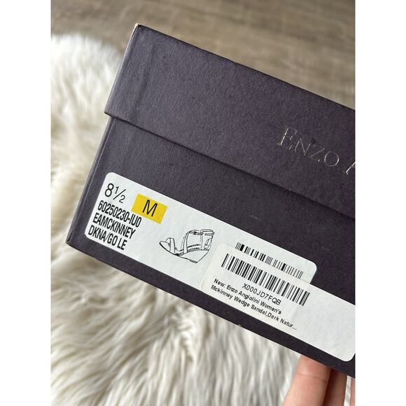 Enzo Angiolini McKinney Wedge Sandals 8.5 Women’s Brown Leather Ankle Strap NIB - Picture 4 of 11